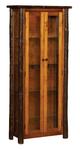 Rustic Hickory Curio Cabinet with Doors